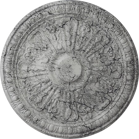 Raymond Ceiling Medallion (Fits Canopies up to 5 3/8"), 18"OD x 1 1/4"P, Ultra Pure White Crackle